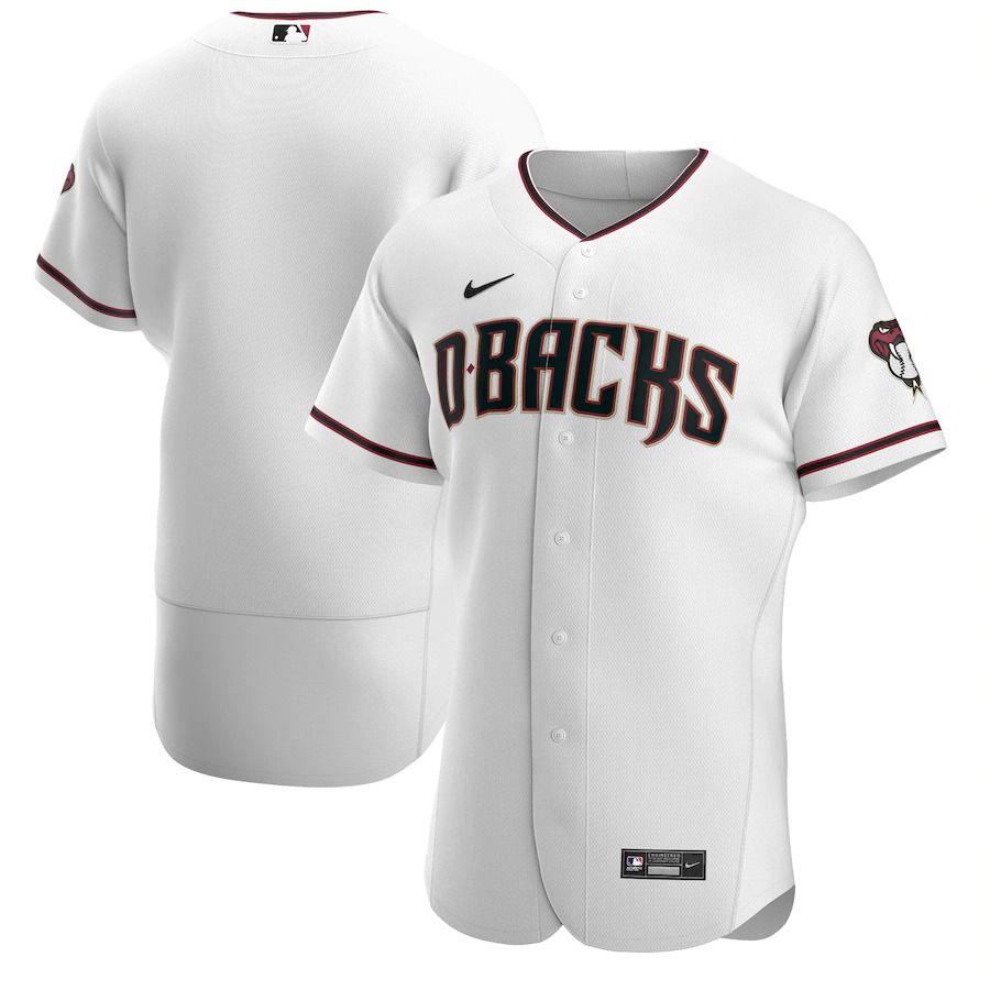 Men Arizona Diamondbacks Nike White Crimson Home Authentic Team MLB Jersey